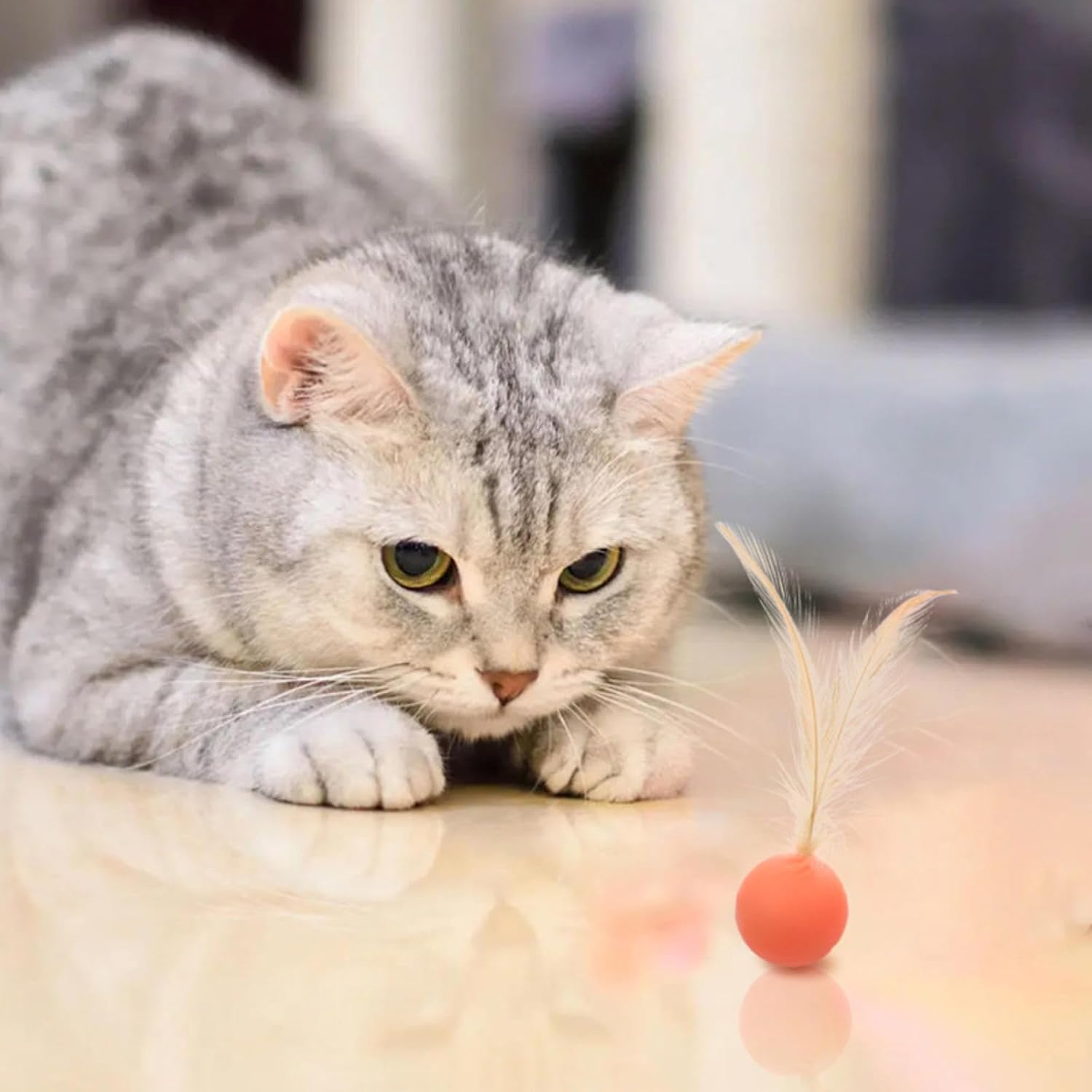 PawBounce High Elastic Jumping Ball Cat Toy – Interactive Colorful Rubber Ball for Cats & Dogs | 3 Colors — Prime Trend Market
