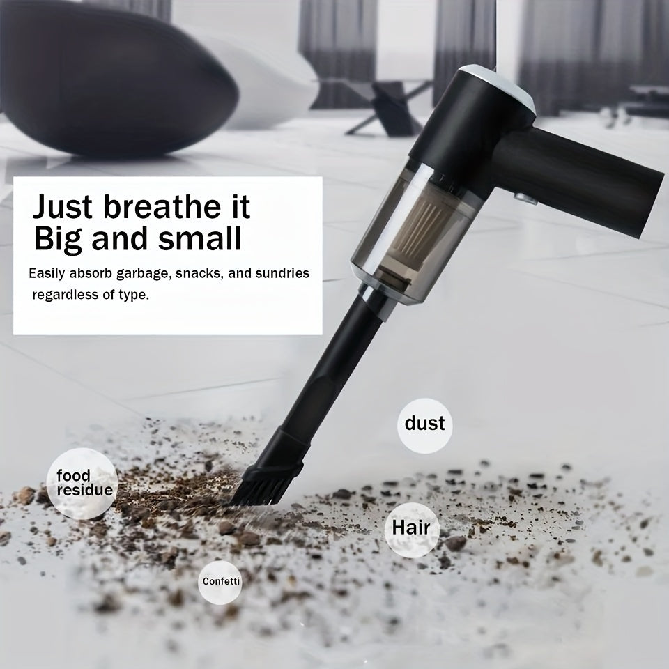 Portable Cordless Car Vacuum Cleaner – Handheld High Power, Washable HEPA Filter, USB Rechargeable | Black — Eliza & Tuan