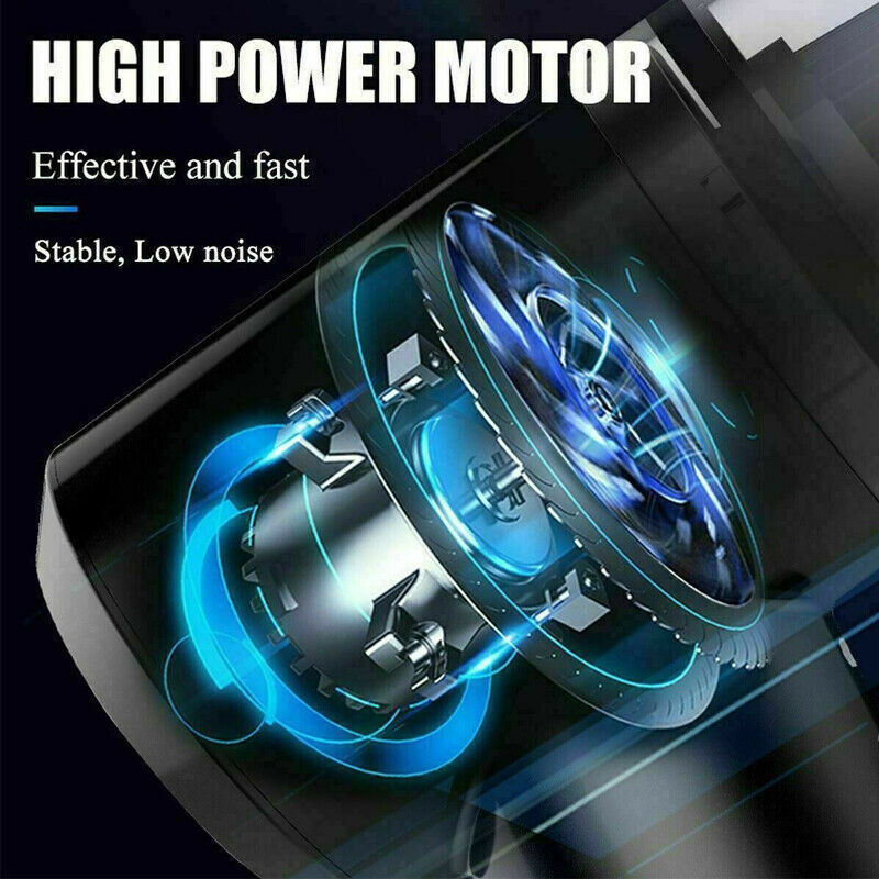 Portable Cordless Car Vacuum Cleaner – Handheld High Power, Washable HEPA Filter, USB Rechargeable | Black — Eliza & Tuan