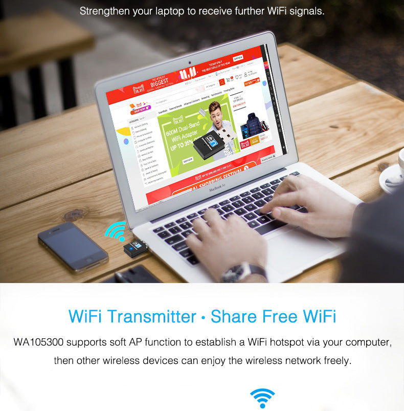WiFi USB Adapter 300Mbps — Mini Wireless Network Card for Windows, Linux & Mac — Prime Trend Market