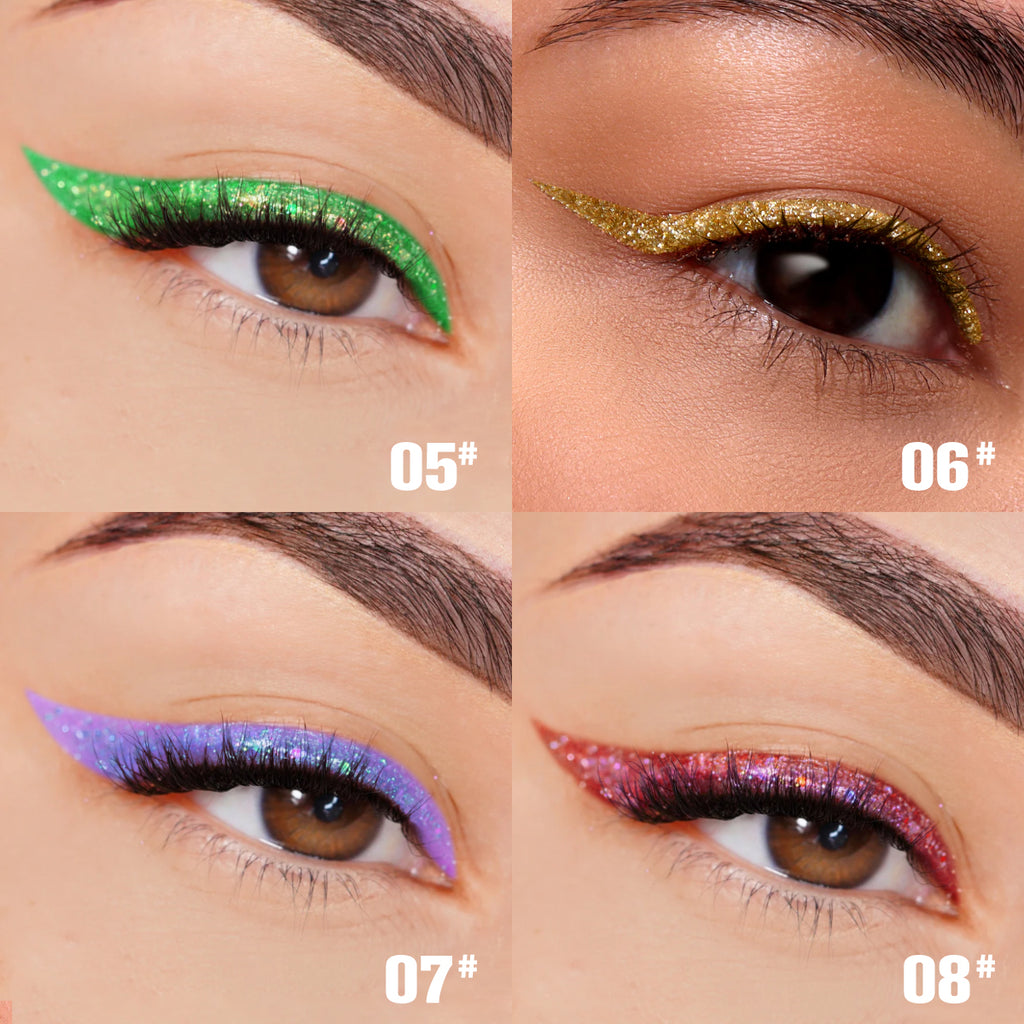 Liquid Glitter Eyeliner Set — 8 Colors, Waterproof & Long-Lasting | Festival Eye Makeup — Prime Trend Market