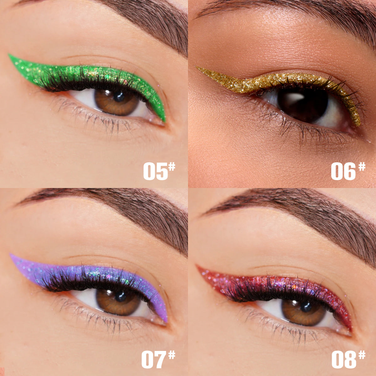 Liquid Glitter Eyeliner Set — 8 Colors, Waterproof & Long-Lasting | Festival Eye Makeup — Prime Trend Market