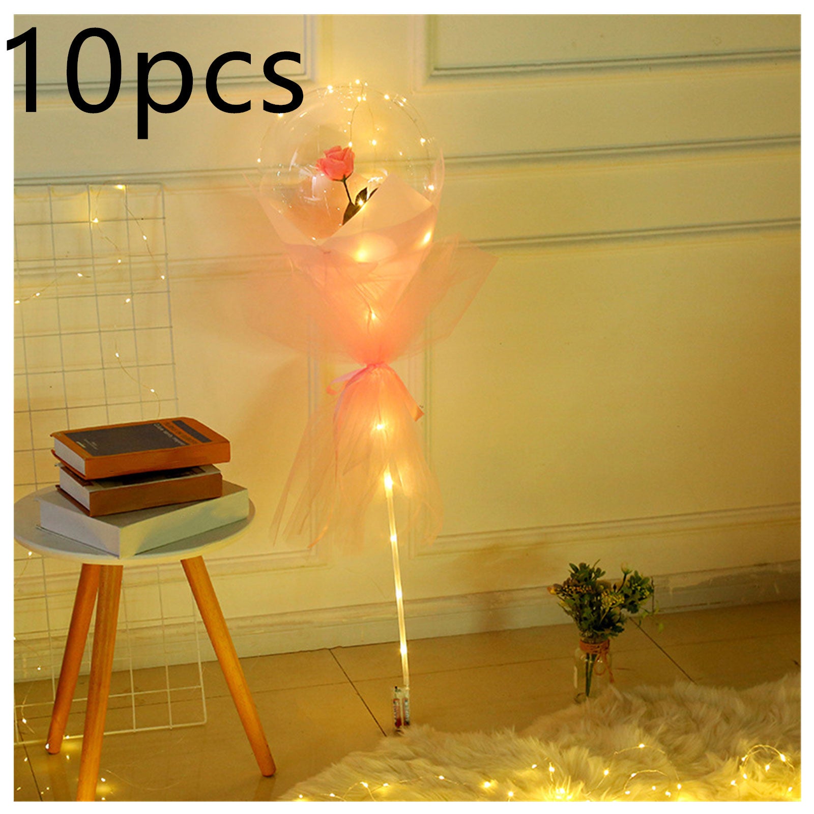 LED Luminous Balloon Rose Bouquet | Transparent Bobo Ball | Light-Up Flower Gift — Prime Trend Market