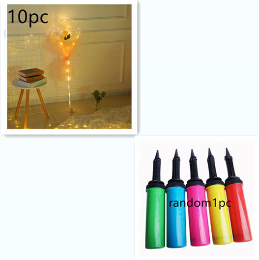 LED Luminous Balloon Rose Bouquet | Transparent Bobo Ball | Light-Up Flower Gift — Prime Trend Market
