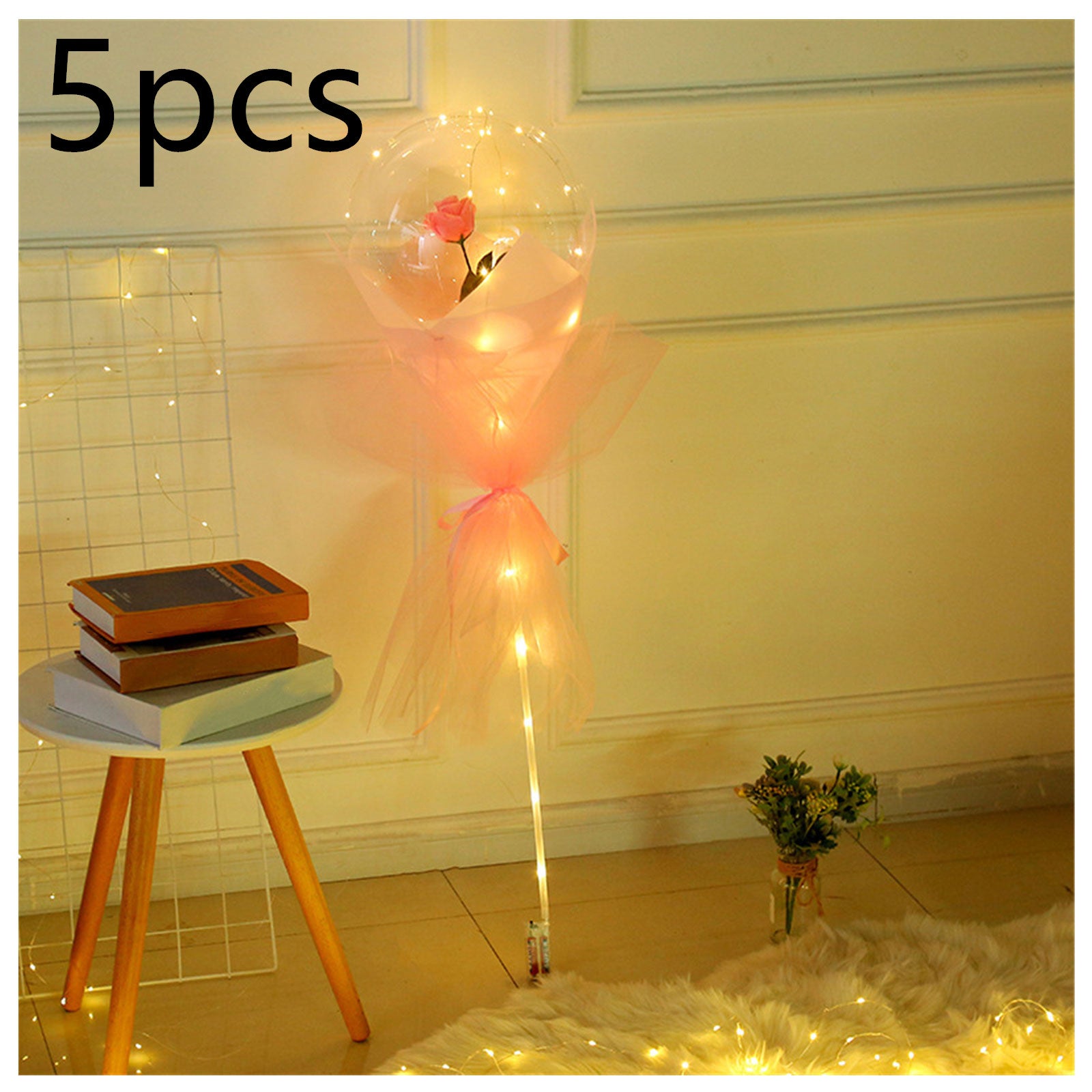 LED Luminous Balloon Rose Bouquet | Transparent Bobo Ball | Light-Up Flower Gift — Prime Trend Market