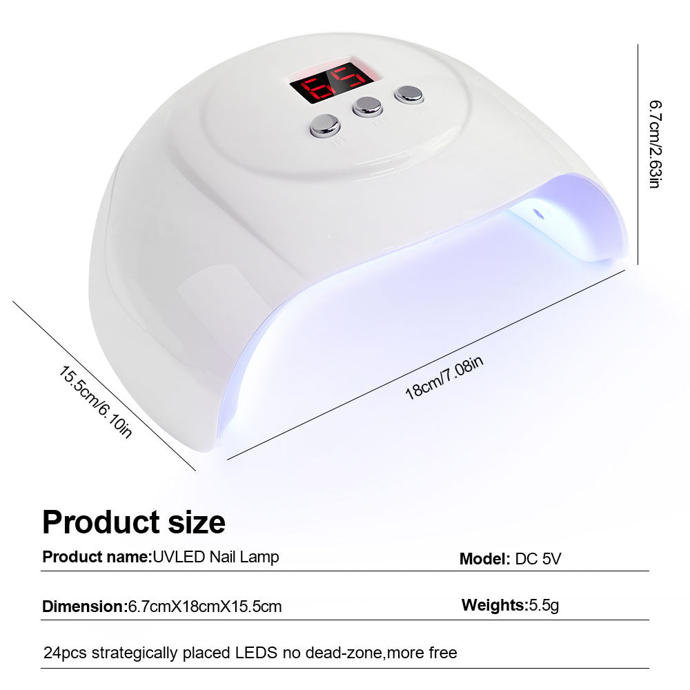 UV LED Nail Lamp – 24 LED 2-in-1 Gel Polish Dryer with 3 Timers & LCD Display — Prime Trend Market