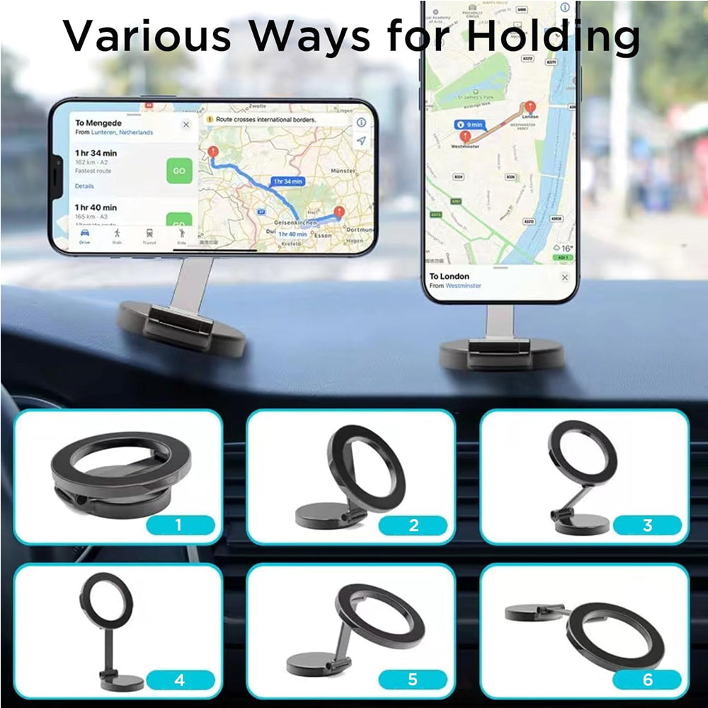 Adjustable Magnetic Car Phone Holder — 360° Rotation, 51 Magnets, Zinc Alloy — Eliza & Tuan