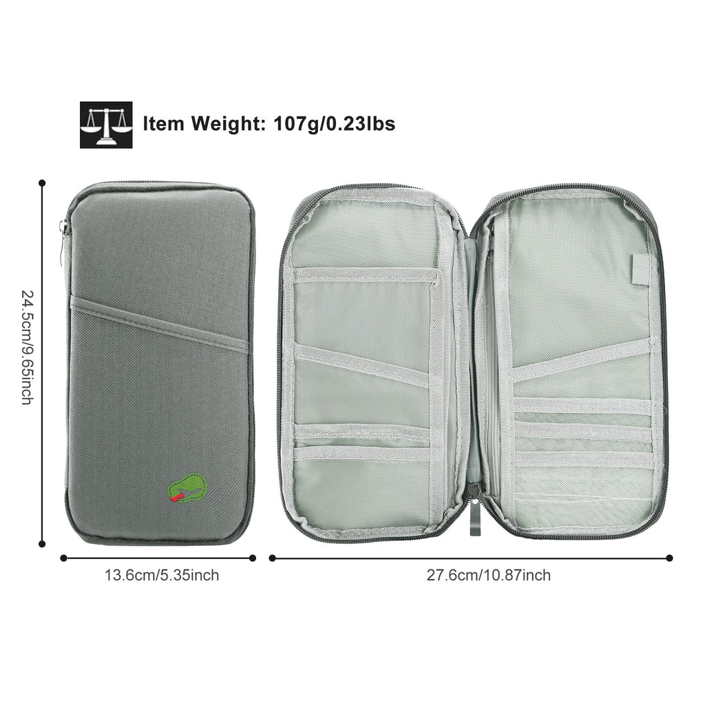 Travel Passport Wallet | 12-Cell Zipper Organizer | Water-Repellent | Card, ID & Phone Holder — Prime Trend Market
