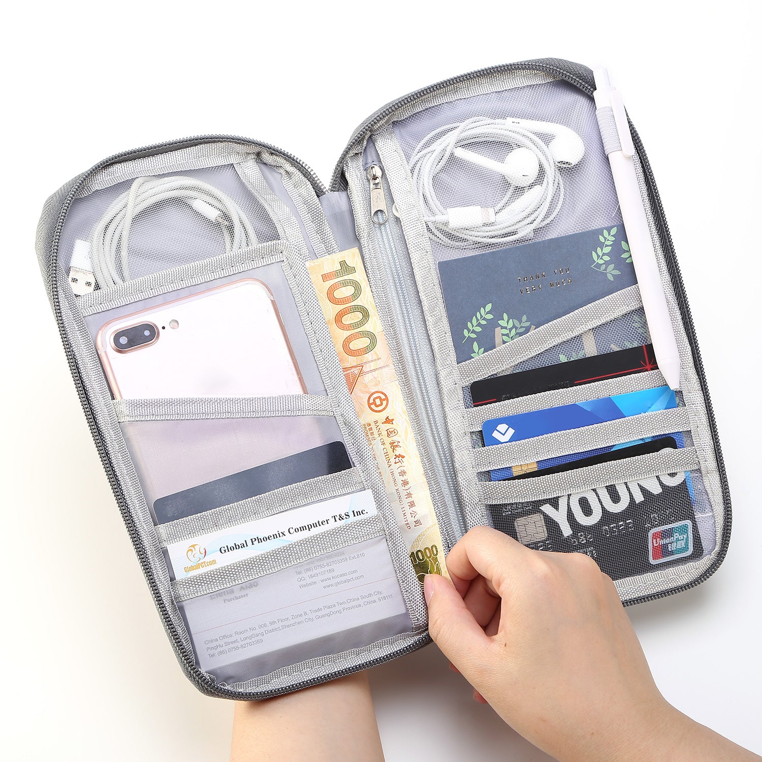 Travel Passport Wallet | 12-Cell Zipper Organizer | Water-Repellent | Card, ID & Phone Holder — Prime Trend Market