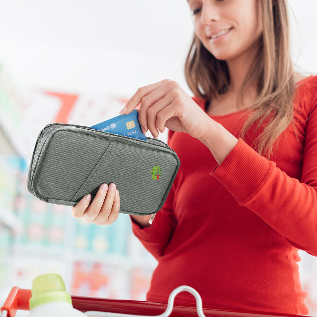 Travel Passport Wallet | 12-Cell Zipper Organizer | Water-Repellent | Card, ID & Phone Holder — Prime Trend Market