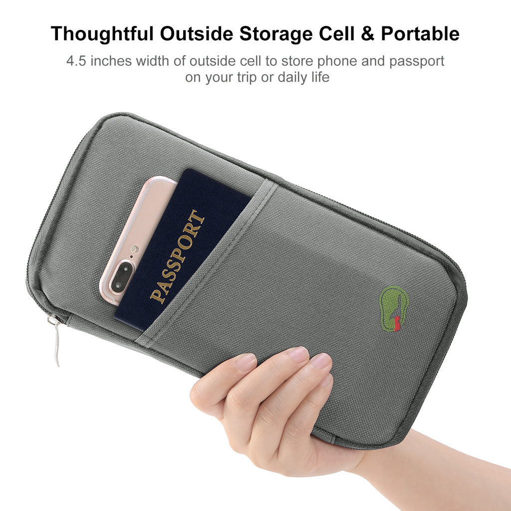 Travel Passport Wallet | 12-Cell Zipper Organizer | Water-Repellent | Card, ID & Phone Holder — Prime Trend Market