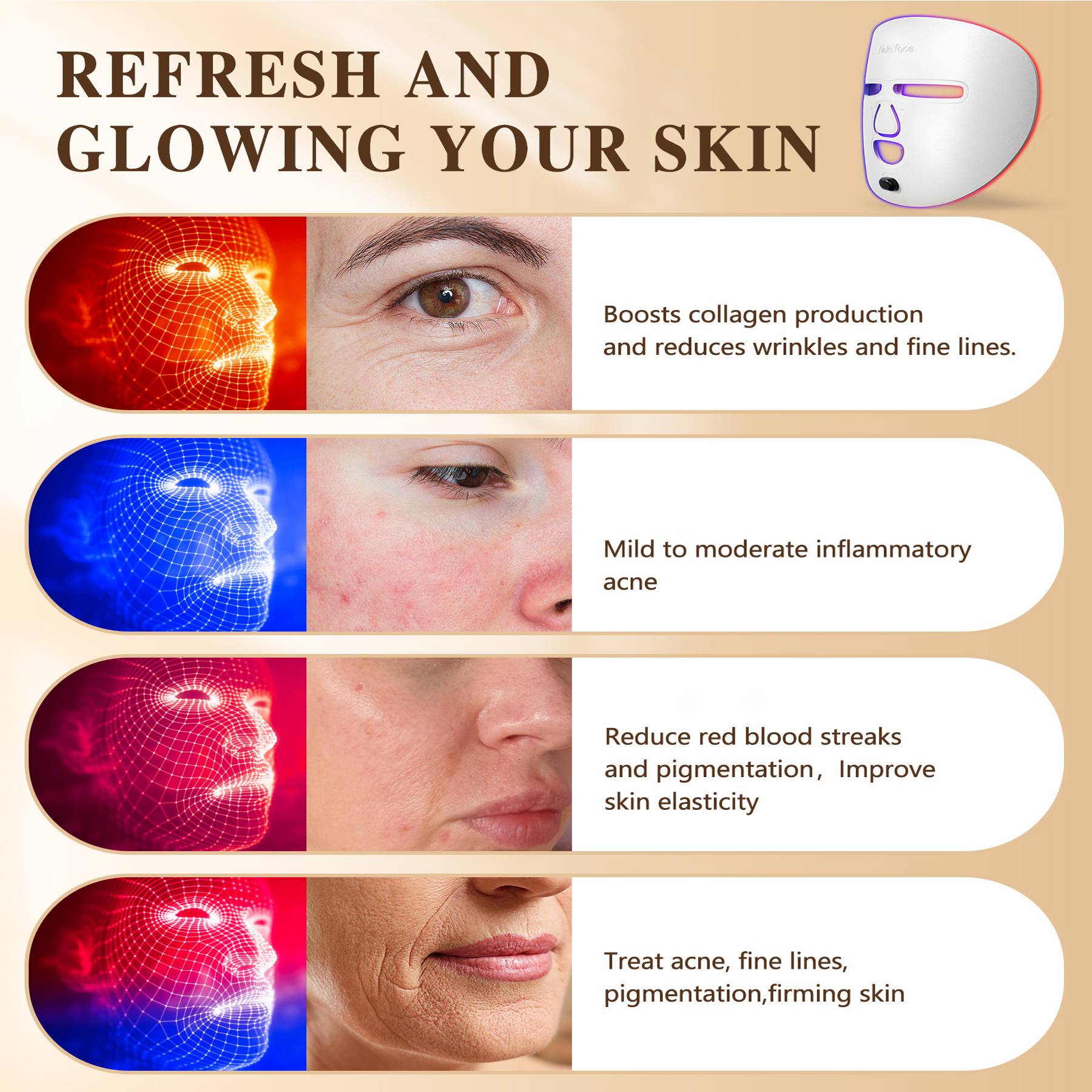 LED Red Light Therapy Face Mask — 3-Mode 336 LED Chips | Anti-Aging, Acne & Skin Rejuvenation — Prime Trend Market