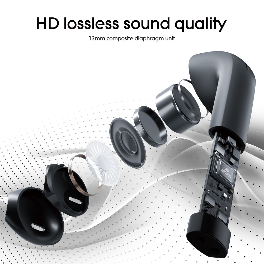 Wireless Bluetooth Earbuds | Mini In-Ear Sports Headset | Noise Cancellation | Silver & Black — Prime Trend Market