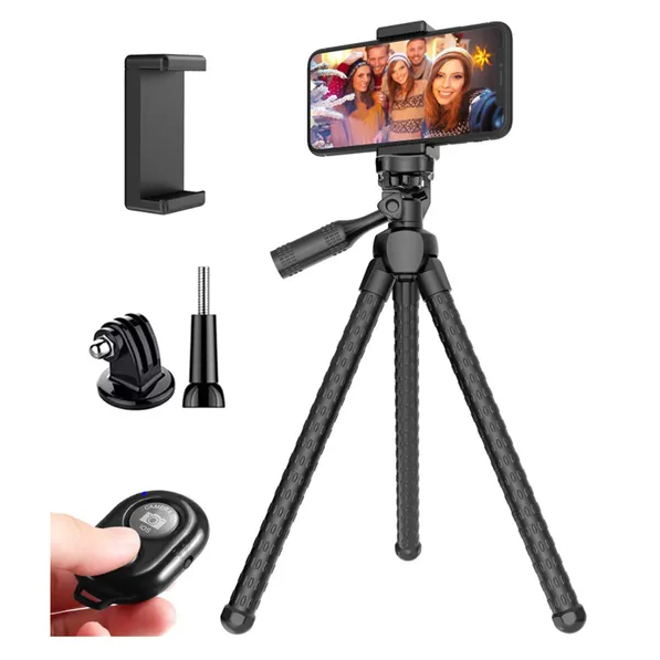 Portable Phone & Camera Tripod Stand | 360° Adjustable | Wireless Remote | Universal Mount — Prime Trend Market