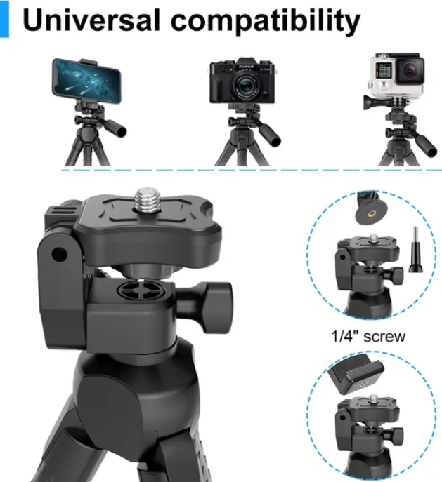 Portable Phone & Camera Tripod Stand | 360° Adjustable | Wireless Remote | Universal Mount — Prime Trend Market