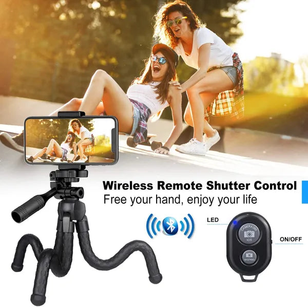 Portable Phone & Camera Tripod Stand | 360° Adjustable | Wireless Remote | Universal Mount — Prime Trend Market