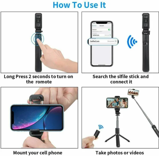 4-in-1 Selfie Stick Tripod with Remote | Desktop Phone Stand | Content Creator Essential — Prime Trend Market