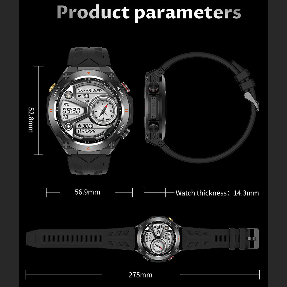 SENBONO GPS Smartwatch for Men – 1.45" HD Screen, Built-In GPS, Altimeter, Barometer, Compass, AI Voice, Android & iPhone — Prime Trend Market