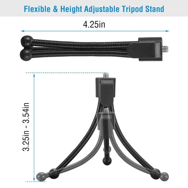 Flexible Mini Tripod Stand — Camera & Mini Projector Tabletop Mount | 1/4"-20 Universal Screw — Prime Trend Market