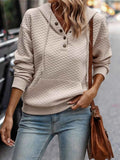 Textured Drawstring Hoodie with Dropped Shoulders