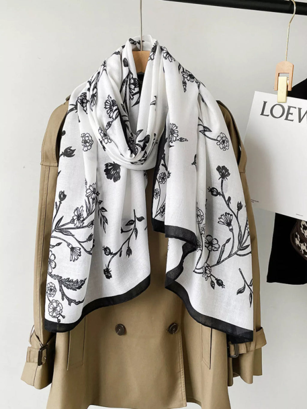 Floral-Print Lightweight Scarf