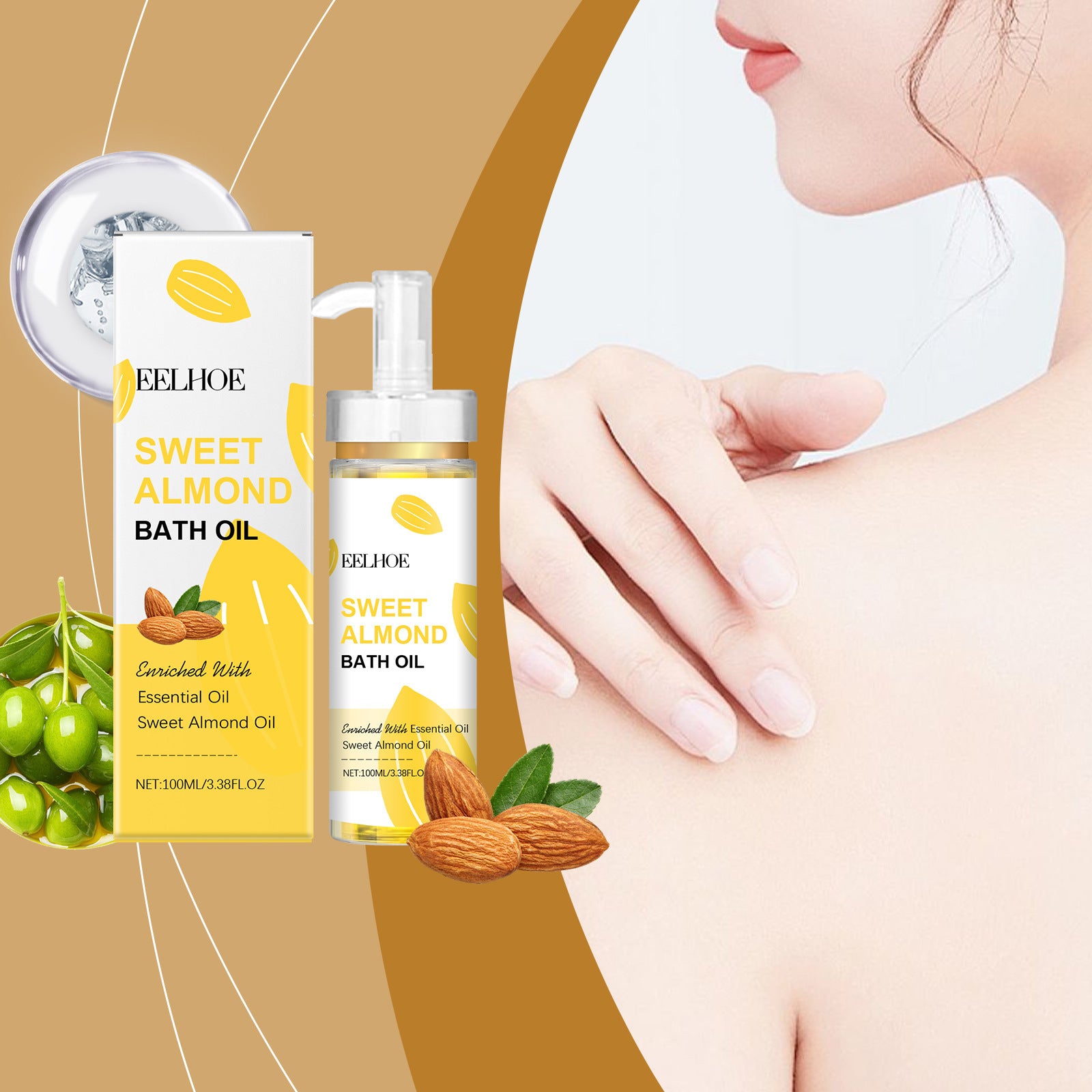 Luxury Daily Body & Skin Massage Oil — Almond & Olive Oil Nourishing Skin Care Formula 100ml — Prime Trend Market