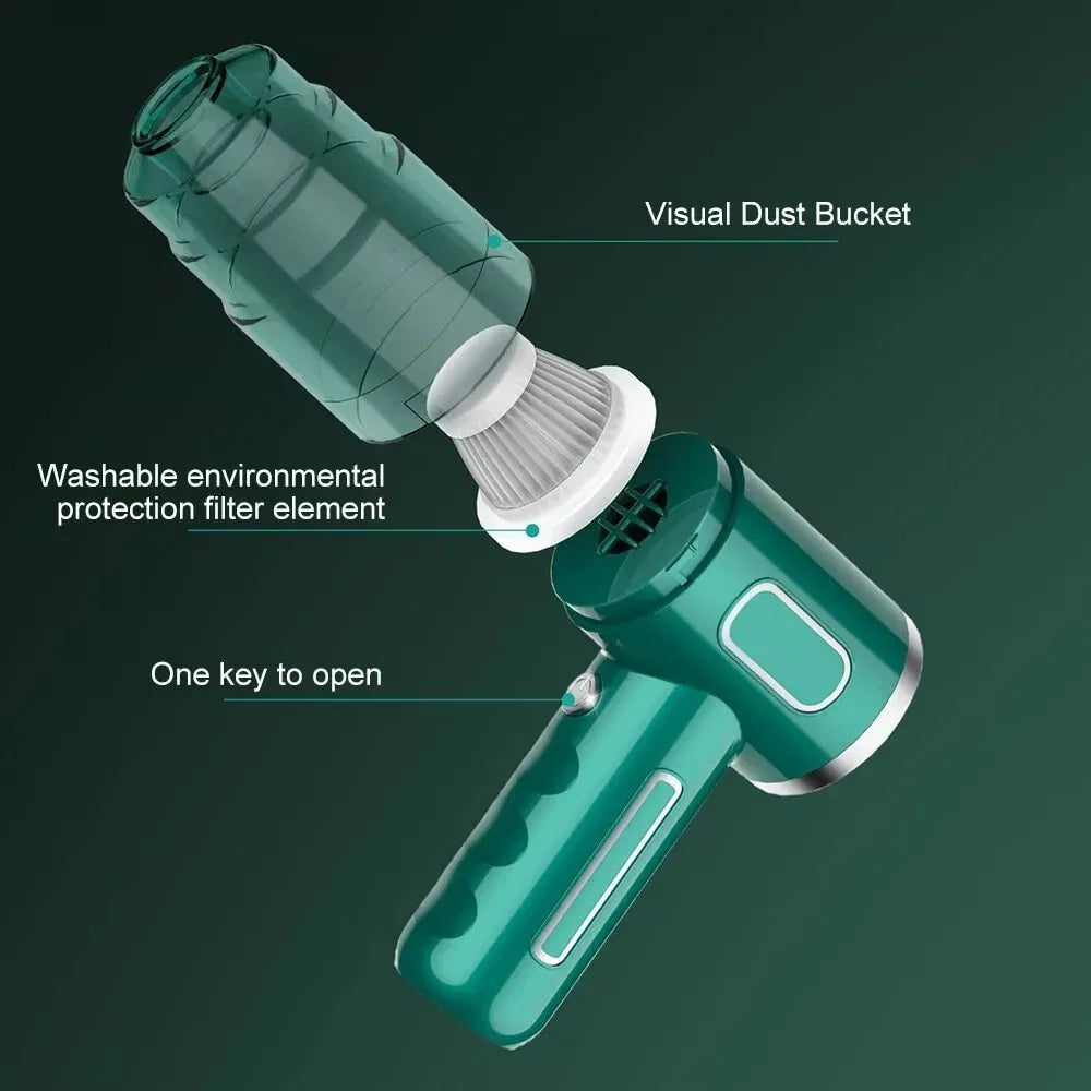 29,000PA Cordless Handheld Vacuum Cleaner – Mini Portable Car & Home Wireless | Silver — Eliza & Tuan