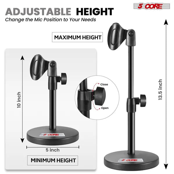 5Core 3-in-1 Desktop Mic Stand — Adjustable Microphone & Phone Holder — Prime Trend Market