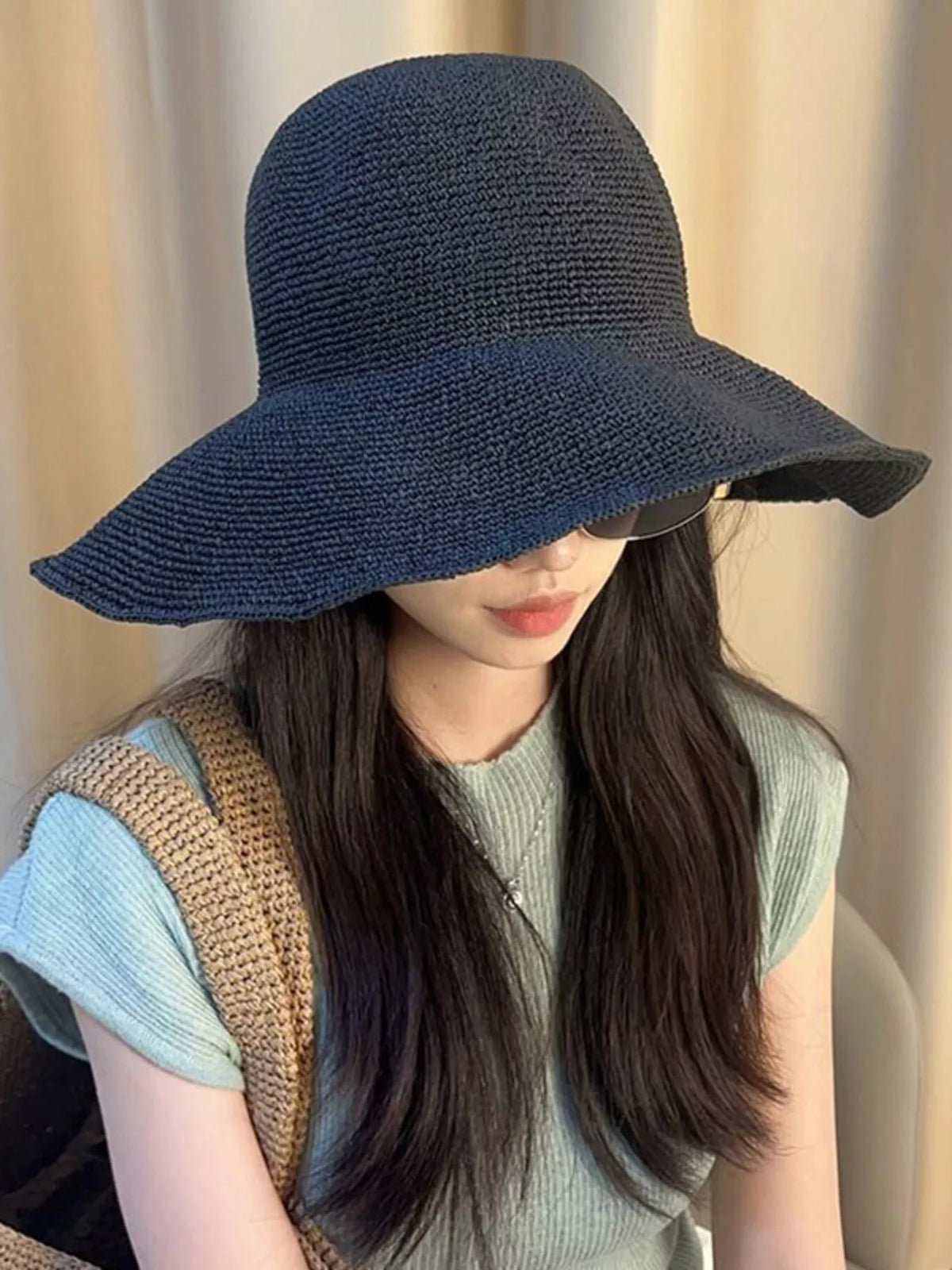 Wide Brim Cotton Sun Hat