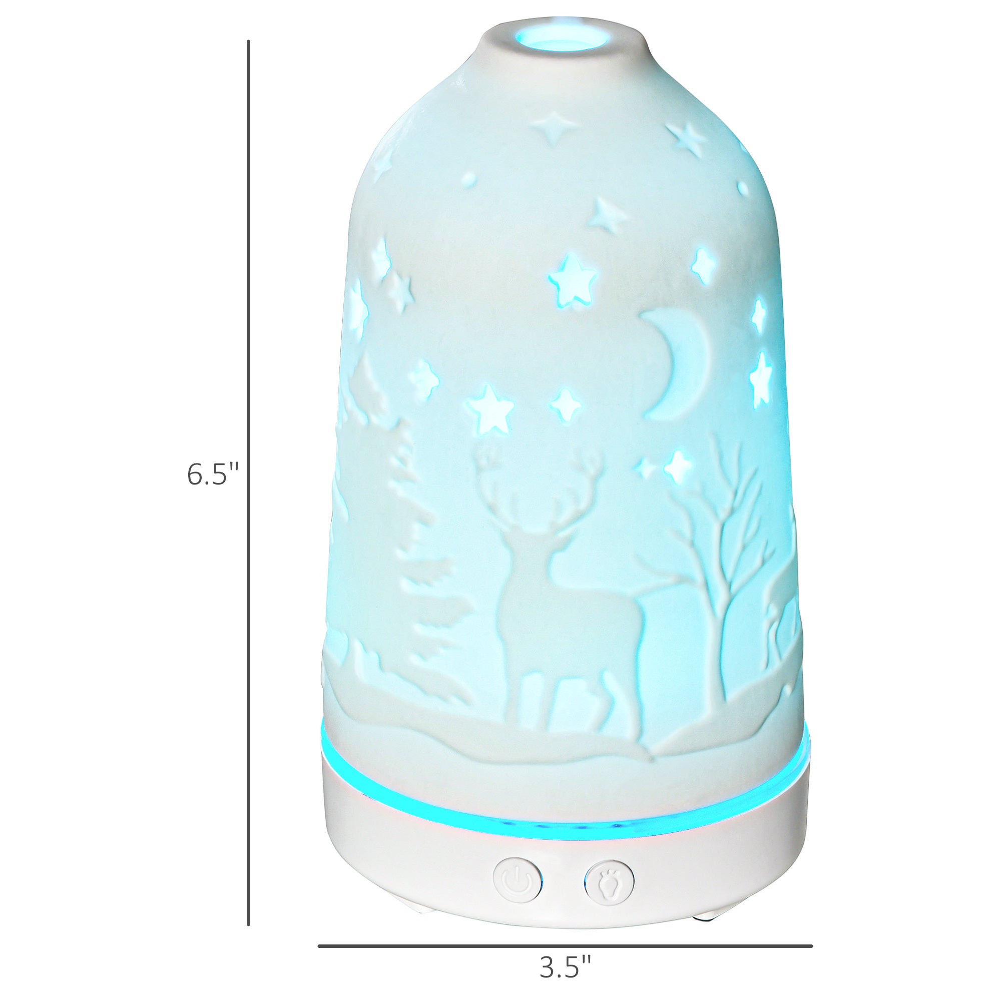 Ceramic Ultrasonic Aromatherapy Diffuser 100ml | 7-Color LED, Timer & Waterless Auto-Off | Premium Home & Office Diffuser — Prime Trend Market