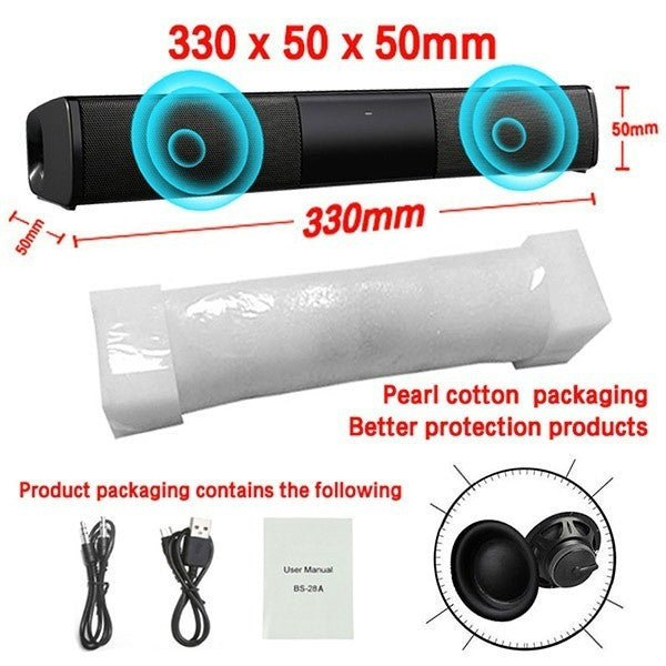 Home Theater Bluetooth Speaker System — 330mm & 550mm, Remote Control, Deep Bass, Black — Eliza & Tuan