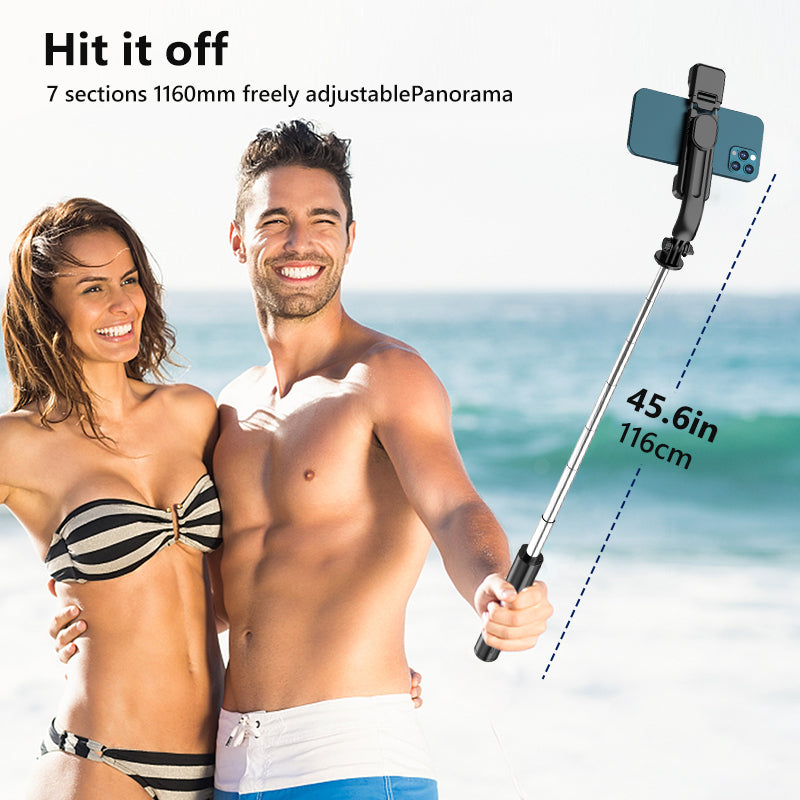 3-in-1 Bluetooth Selfie Stick Tripod — With LED Ring Light — Prime Trend Market