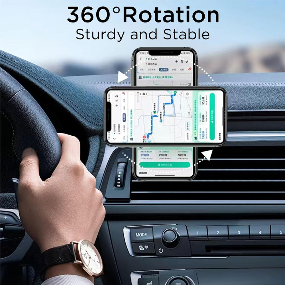 Adjustable Magnetic Car Phone Holder — 360° Rotation, 51 Magnets, Zinc Alloy — Eliza & Tuan