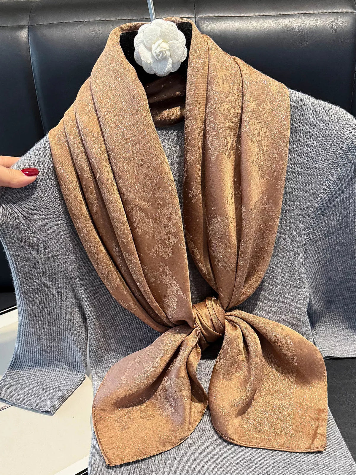 Lightweight Satin-Look Square Scarf