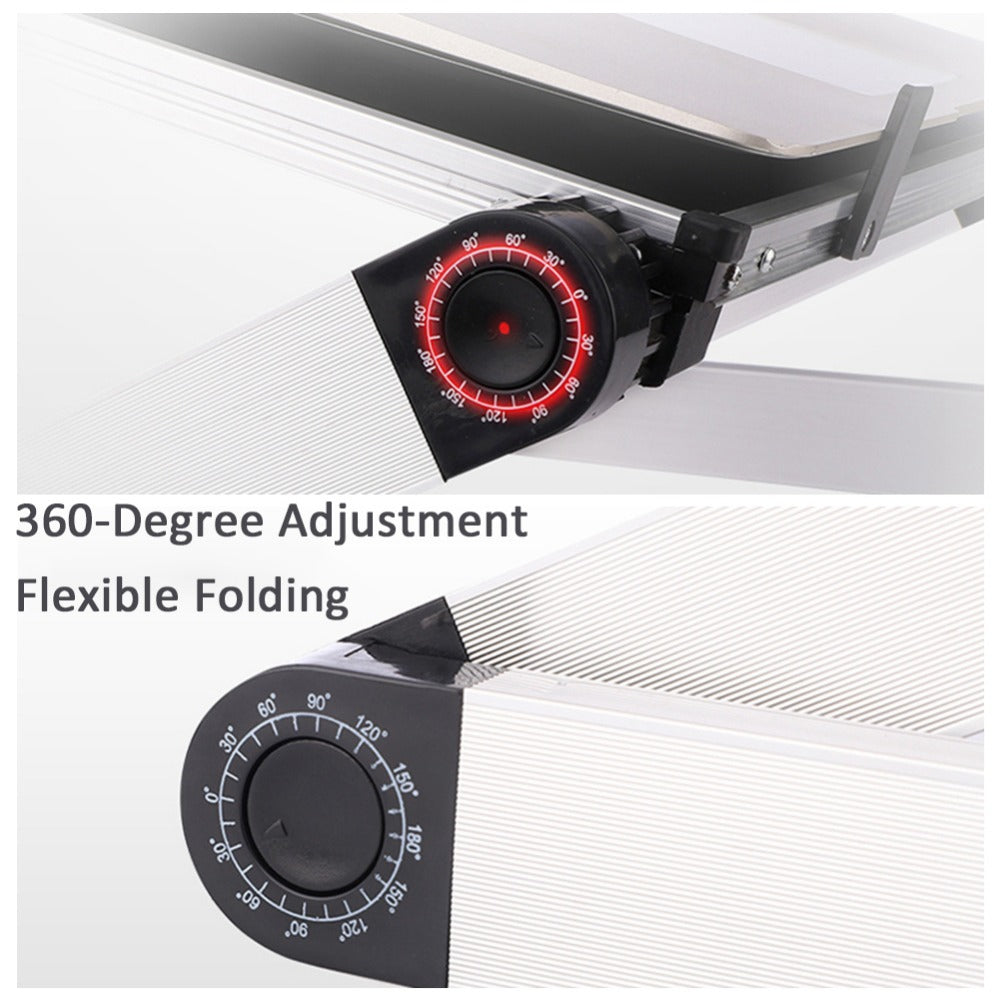 Foldable Laptop Stand & Ergonomic Tablet Holder | 360° Adjustable Height for Bed, Sofa & Desk — Prime Trend Market