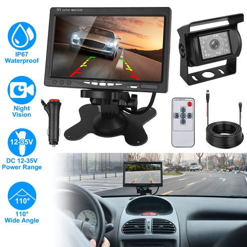7" Backup Camera System | IP67 Waterproof | Night Vision | 110° Wide Angle | Trucks Vans SUVs — Prime Trend Market