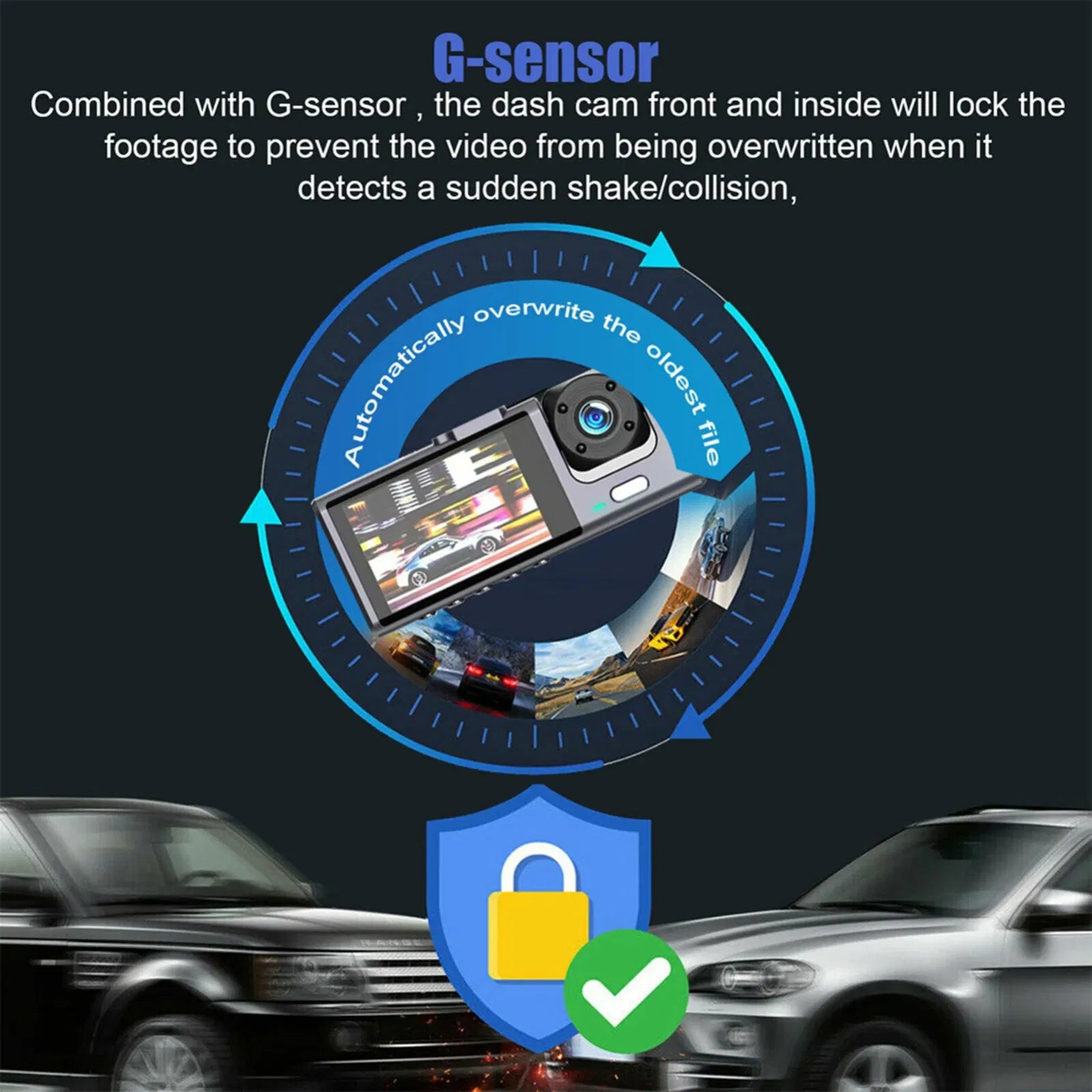 Triple Lens Dash Cam 1080P HD | Front, Rear & Interior Recording + G-Sensor — Prime Trend Market