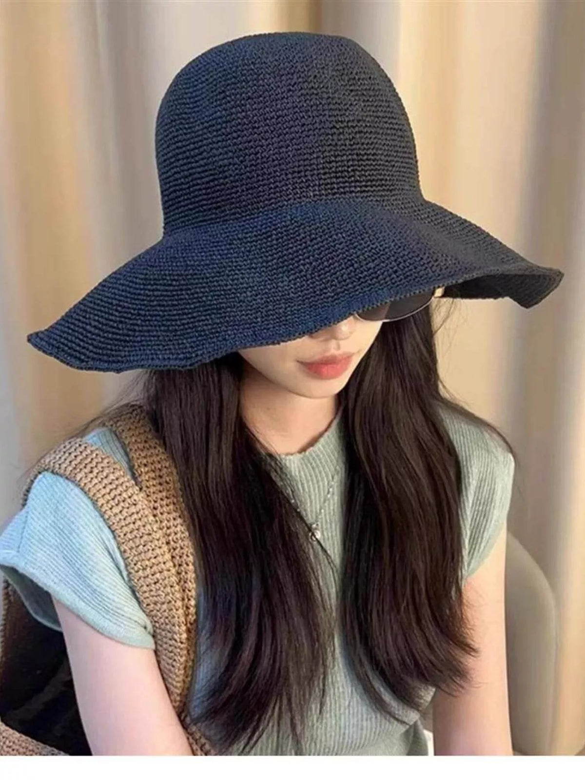 Wide Brim Cotton Sun Hat