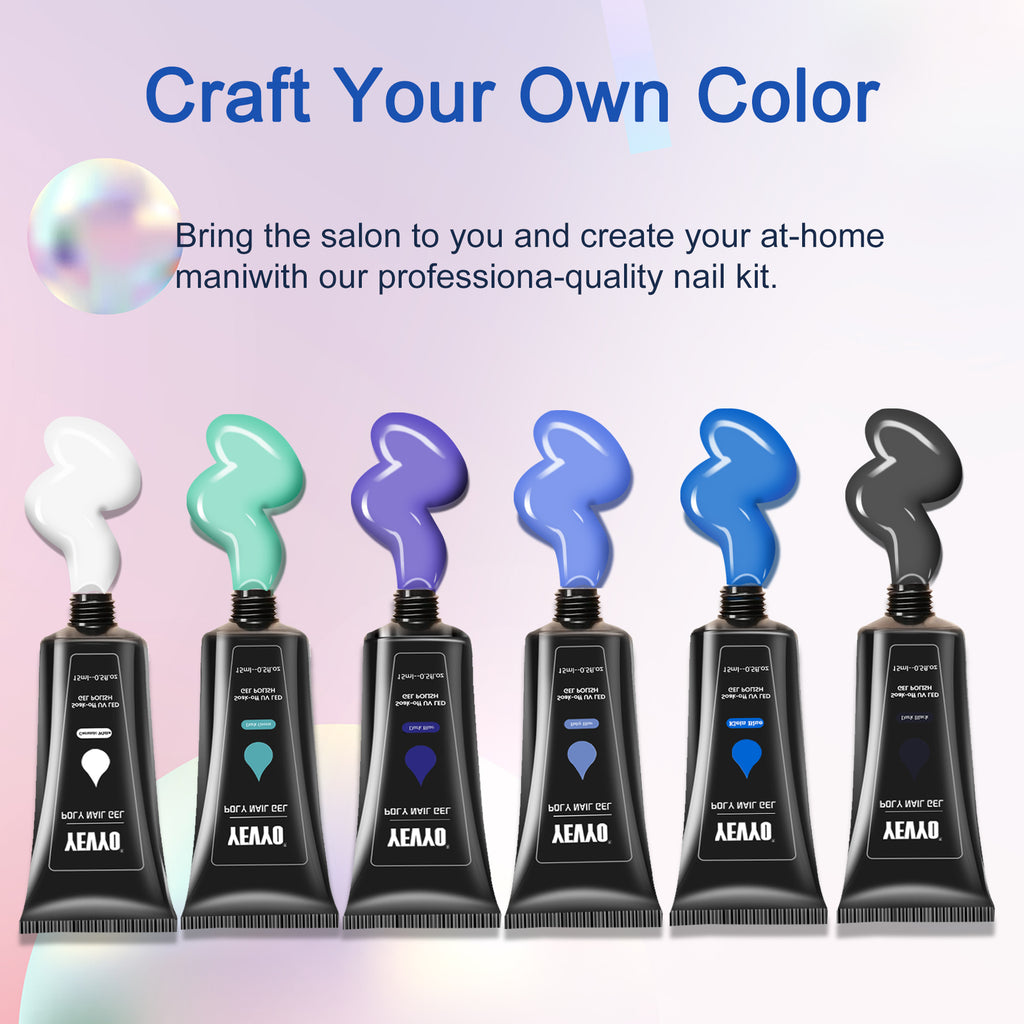 6-Color Polygel Nail Kit – UV Lamp, Slip Solution, Base & Top Coat, Tools Included — Prime Trend Market