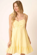 Mittoshop Ruched Tie-Strap Mini Dress