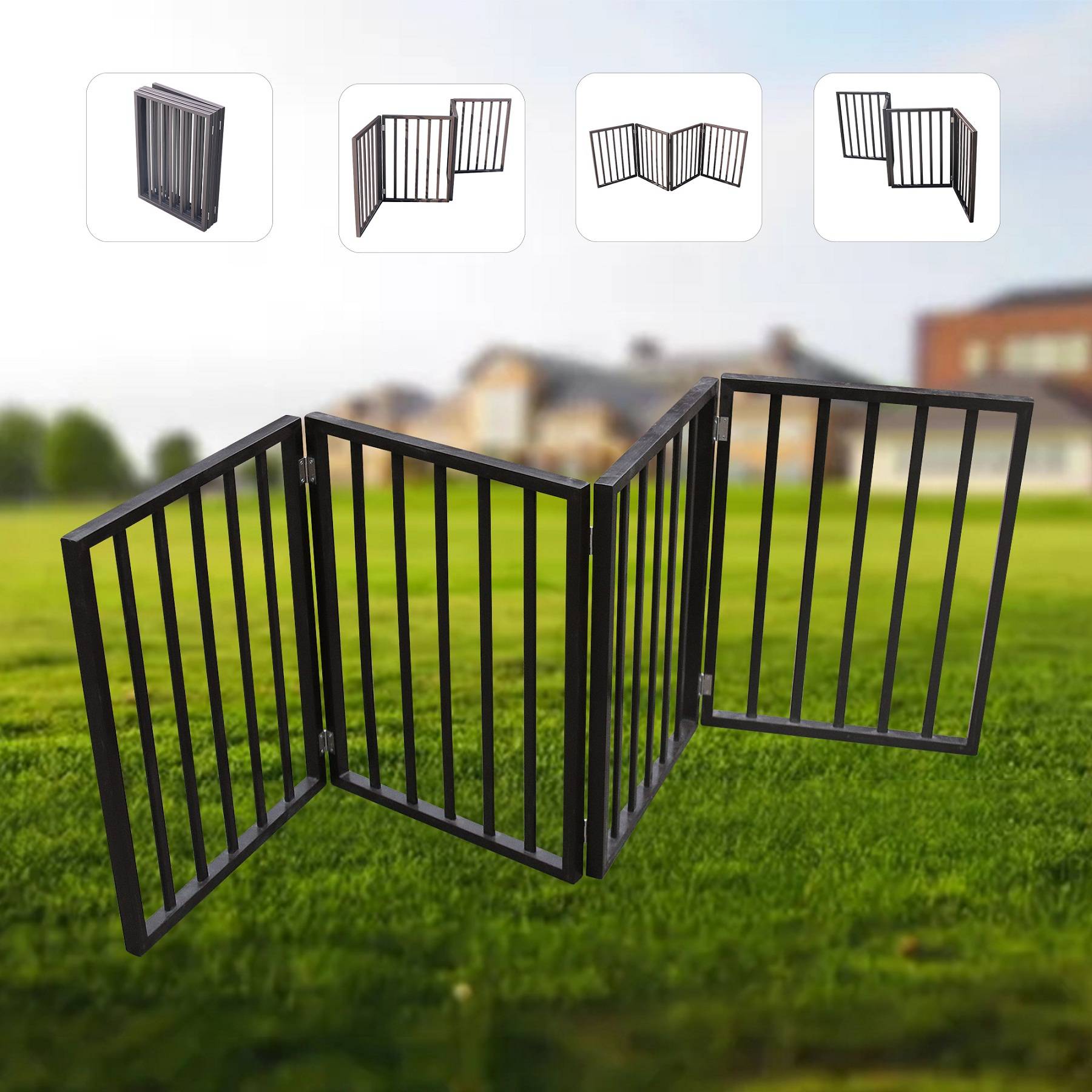 Foldable Pet Gate — Dog & Cat Safety Gate for Doorways, Stairs & Rooms — Prime Trend Market