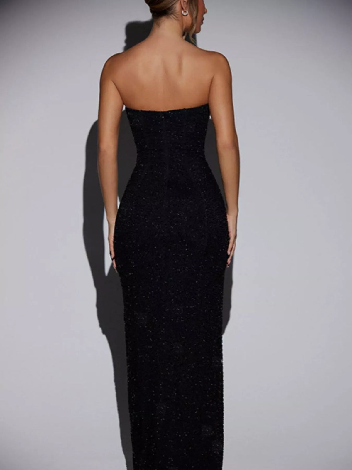 Strapless Split Tube Maxi Dress