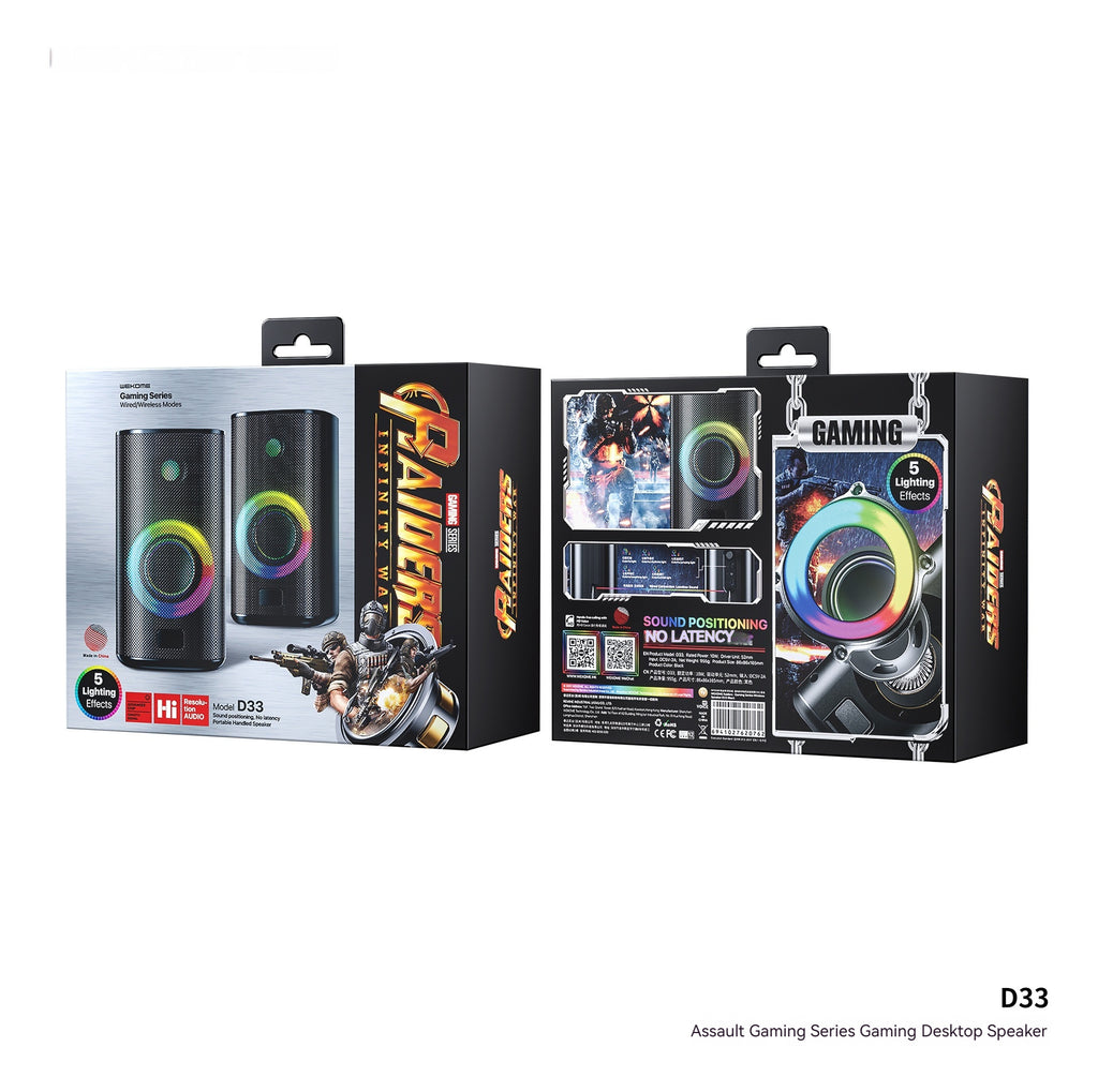 RGB Gaming Desktop Bluetooth Speaker | Dual Stereo Sound, LED Light Show & USB Powered — Prime Trend Market