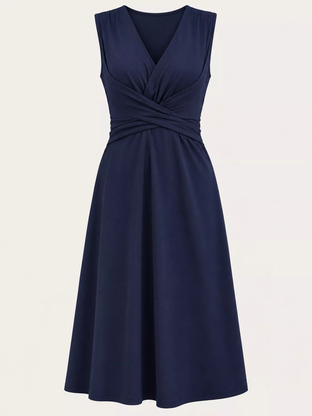 V-Neck Crisscross Ruched Dress, Long-Sleeve & Sleeveless, S–3XL