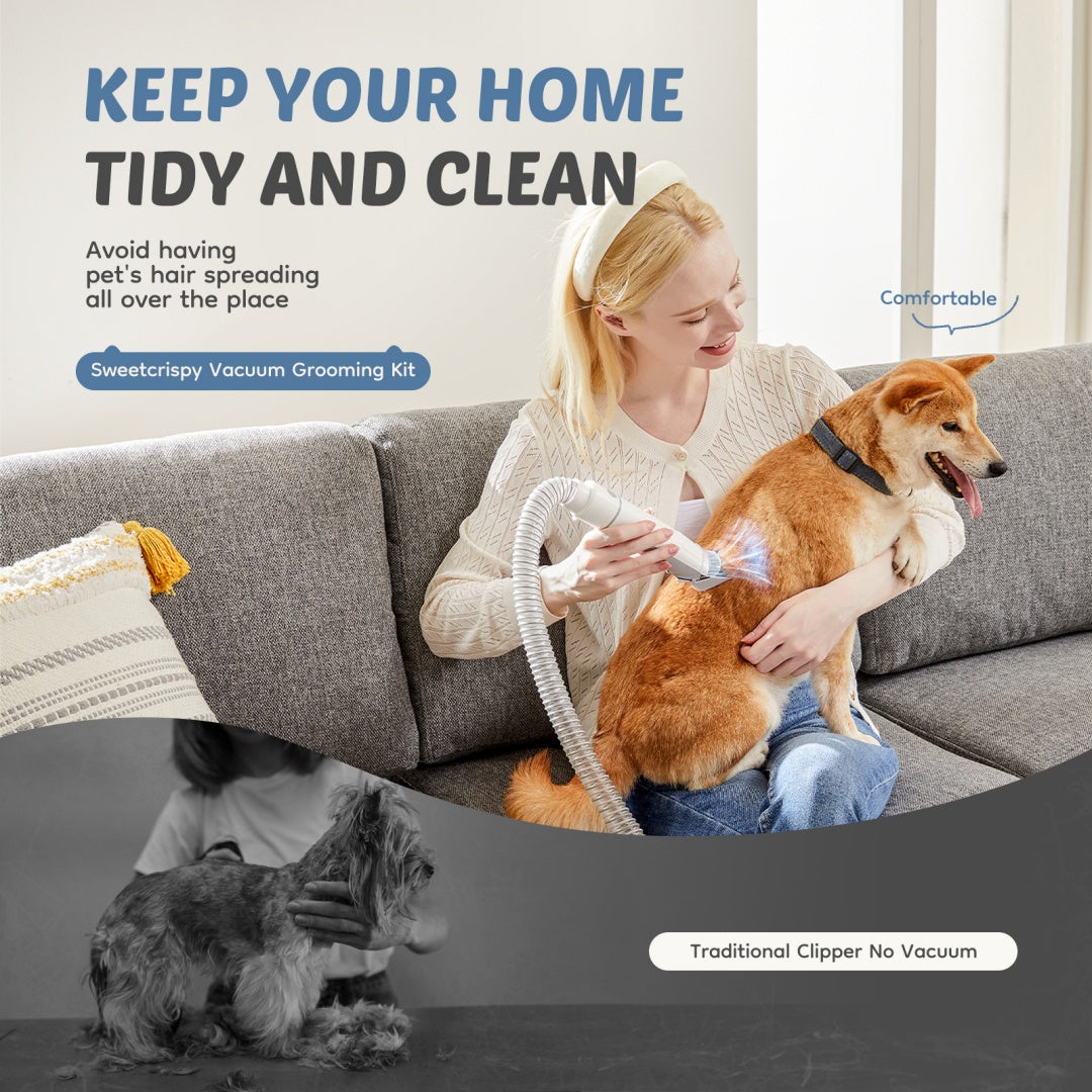 Professional Dog Grooming Clipper & Vacuum Kit | 2.5L Suction Cup, 3 Modes, 5 Tools, Low Noise | Cordless Pet Hair Trimmer — Prime Trend Market