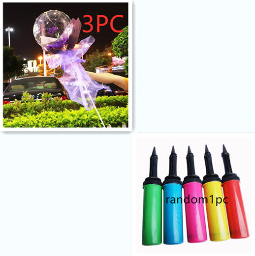 LED Luminous Balloon Rose Bouquet | Transparent Bobo Ball | Light-Up Flower Gift — Prime Trend Market