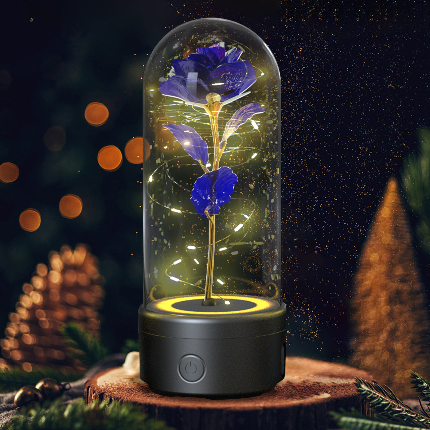 Rose LED Night Light in Glass Dome | Bluetooth Speaker | 10 Colors | Perfect Gift for Her — Prime Trend Market
