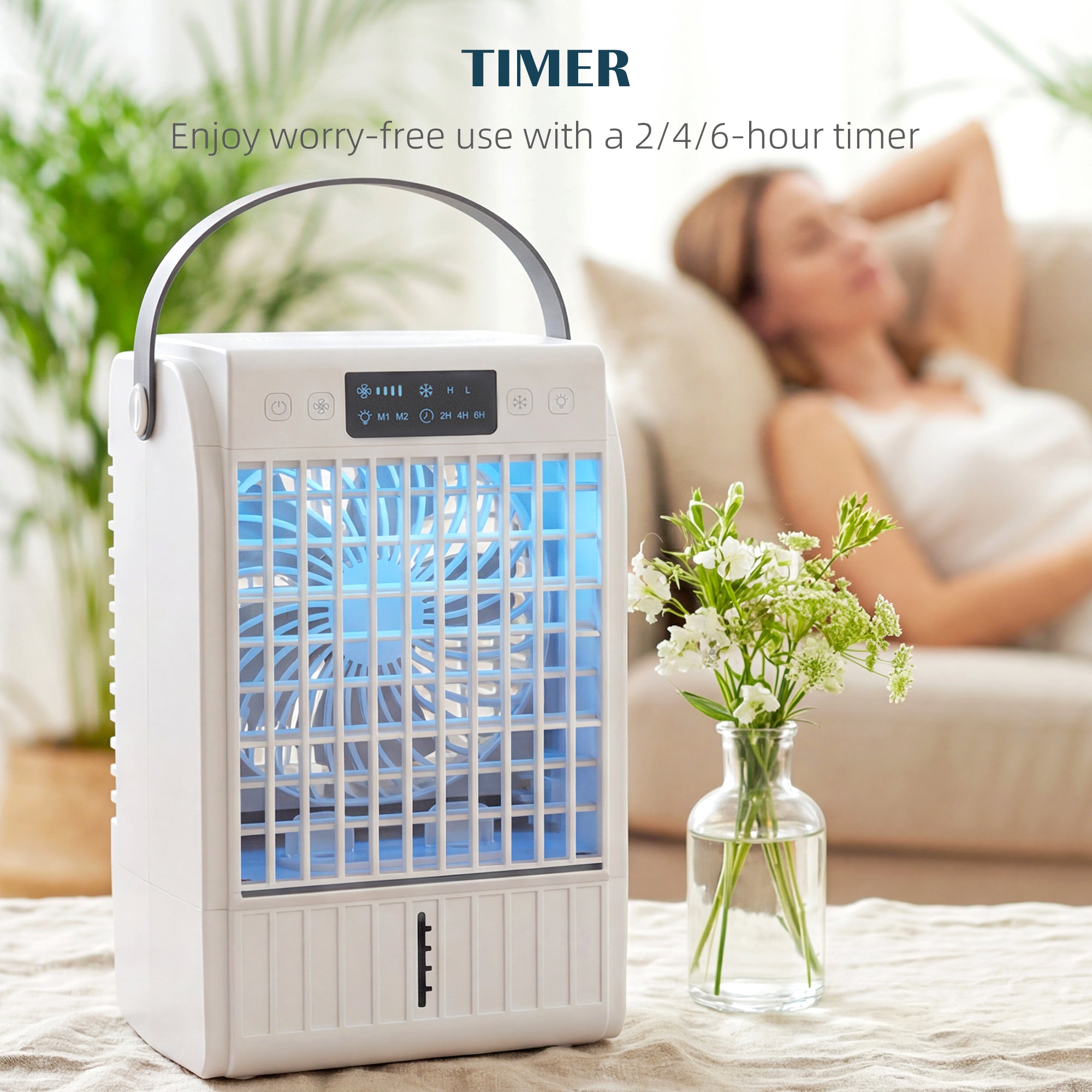 4-in-1 Portable Mini Air Conditioner — 1500ml Tank, 4 Wind Speeds, 6H Timer & RGB 7-Color LED — Prime Trend Market