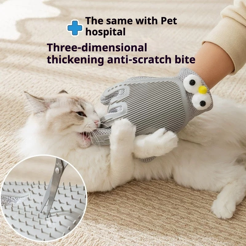 Pet Grooming Gloves — Cat & Dog Hair Removal Massage Brush (Gray & Green) — Prime Trend Market