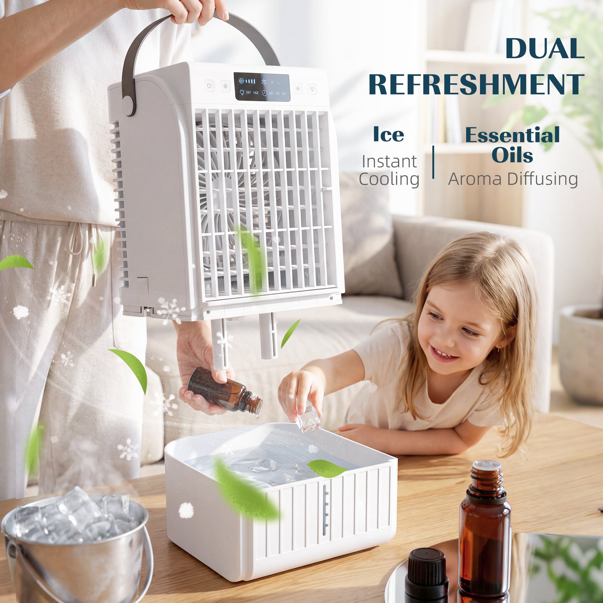 4-in-1 Portable Mini Air Conditioner — 1500ml Tank, 4 Wind Speeds, 6H Timer & RGB 7-Color LED — Prime Trend Market